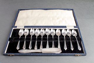 English Silver Demitasse Spoons & Others, 13