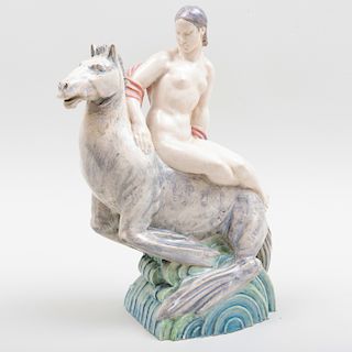 Charles Vyse Chelsea Pottery Hippocamp Figure Group