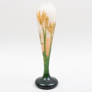 Daum Cameo Glass Elongated Vase
