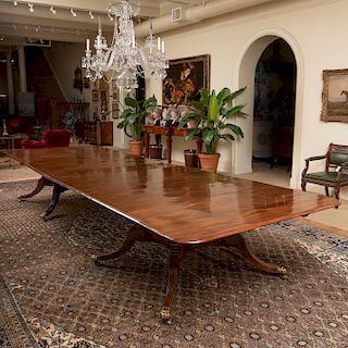 Fine Late Regency Plumb Pudding Mahogany Extension Dining Table 