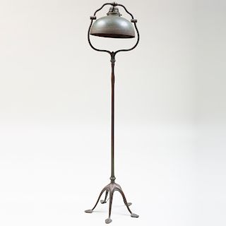 Tiffany Studios Bronze Floor Lamp with Patinated Bronze Shade