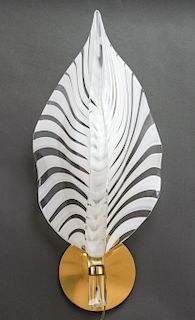 Mid-Century Italian Murano Glass Leaf Sconce