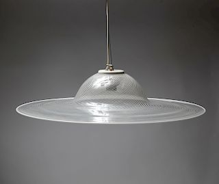 Murano Glass Bell Form Colorless Pendant Light