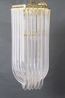 Lucite Chandelier w Intersecting Bands