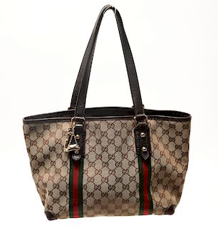 Gucci Monogram Canvas and Leather Bag