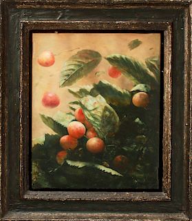 Cristobal Toral "Still Life of Cherries" Oil