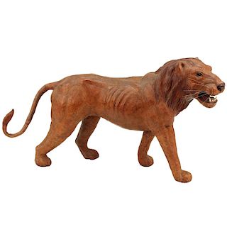 Leather Lion Sculpture