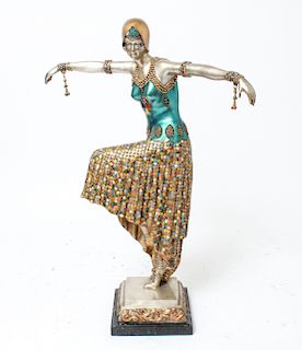 After Chiparus "Shimmer" Polychrome Bronze Figure