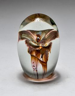 Denise Belanger Taylor Floral Glass Paperweight