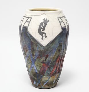 Len Hughes Southwestern Motif Pottery Vase