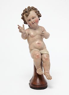 Continental Creche Figure of Infant Christ, 18th C