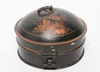 English Victorian Chinoiserie Toleware Spice Box