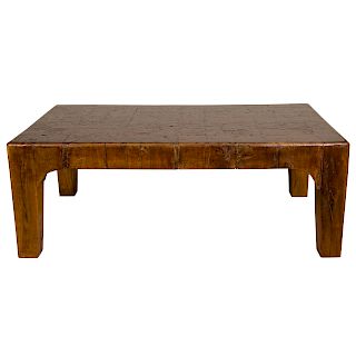 Modern Natural Wood Block Coffee Table