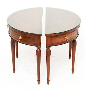 French Empire Style Demi-Lune Console Tables, 2