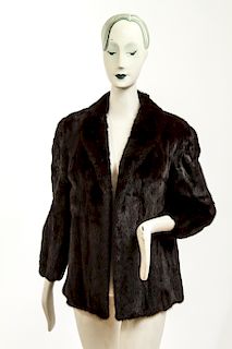 Ladies' Black Mink Fur Jacket Coat