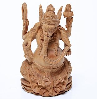 Balinese Carved Sandalwood Ganesh Figurine