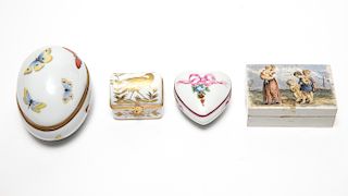 Limoges Porcelain Boxes Group of 4