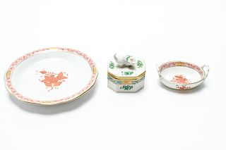 Herend Hand Painted Porcelain Table Items, 3