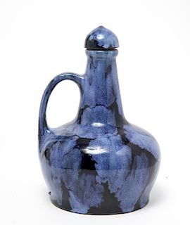 Blue & Black Stoneware Musical Pottery Jug