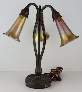 Tiffany Studios Bronze & Favrile Table Lamp, 819.