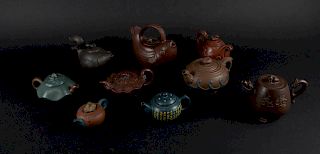 A Group of 10 Yixing Teapots.