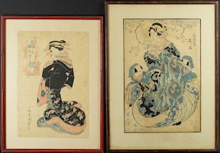 Two Japanese Woodblock Prints incl. Eizan.