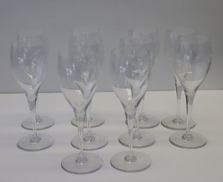 Group of 10 Baccarat Wine Glasses