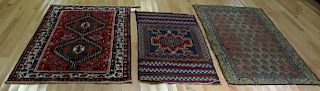 Lot Of 3 Antique And Finely Hand Woven Area Rugs.