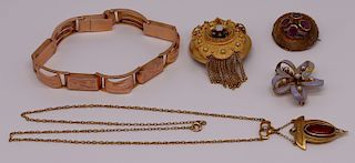 JEWELRY. Ladies Antique Gold Jewelry Grouping.