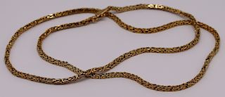 JEWELRY. Tiffany & Co. 14kt Gold Byzantine Chain