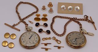 JEWELRY. Assorted Men's Gold Jewelry Grouping.