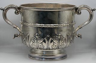 SILVER. Large English Silver Centerpiece Bowl.