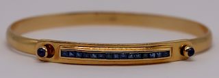 JEWELRY. Cartier 18kt Gold and Sapphire Bracelet.