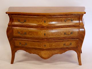Vintage And Fine Quality Inlaid And Bombe Comode.