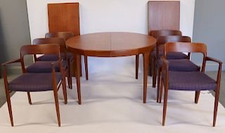 MIDCENTURY. Niels Moller Dining Table And 6 Chairs