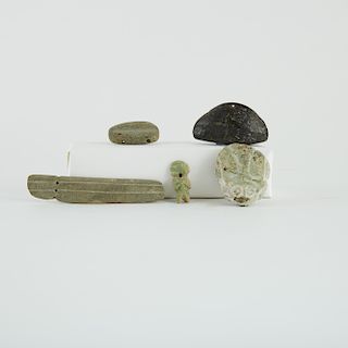 Grp: 6 Mezcala Stone Artifacts Greenstone