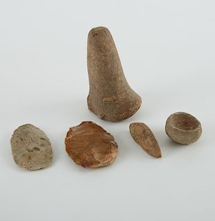 Grp: 5 Pre-Columbian Stone Tools Bowl Point