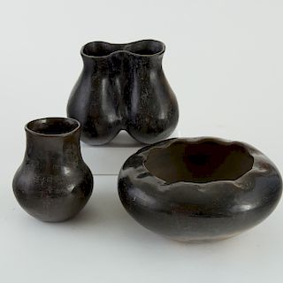 3 Pueblo Blackware Pottery Pieces