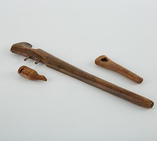 Grp: 3 Inuit and Yup'ik (Eskimo) Wooden Objects