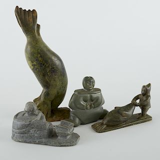 Grp: 4 20th c. Inuit Soapstone Carvings