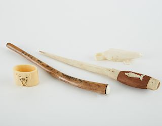 Grp: Walrus Ivory Oosik Seal Knife Napkin Ring