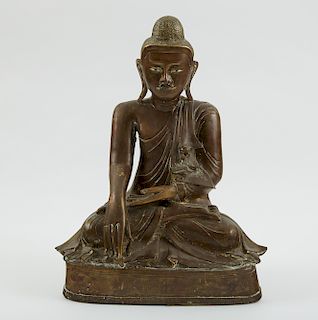 Burmese Bronze Seated Buddha Mandalay Style