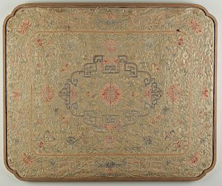 19th c. Chinese Silk Embroidered Throne or Pillow Cover