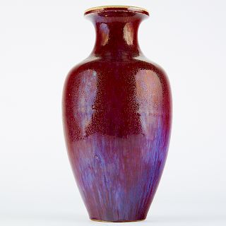 Chinese Flambe Glaze Porcelain Vase Qing Dynasty