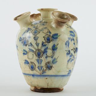 Persian Qajar Tulip Ceramic Vase