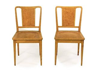 Pair of Swedish MCM Bird's Eye Maple Chairs