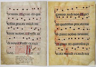Grp: 7 16th c. Vellum Missal Leaves