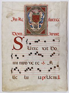 16th Century Vellum Missal Leaf Collection of W.A. Foyle