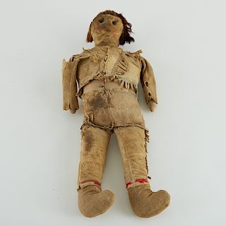 Folk Art Frontiersman Buckskin Doll 