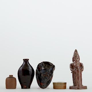 Grp: 5 Tile Redware and Stoneware Objects